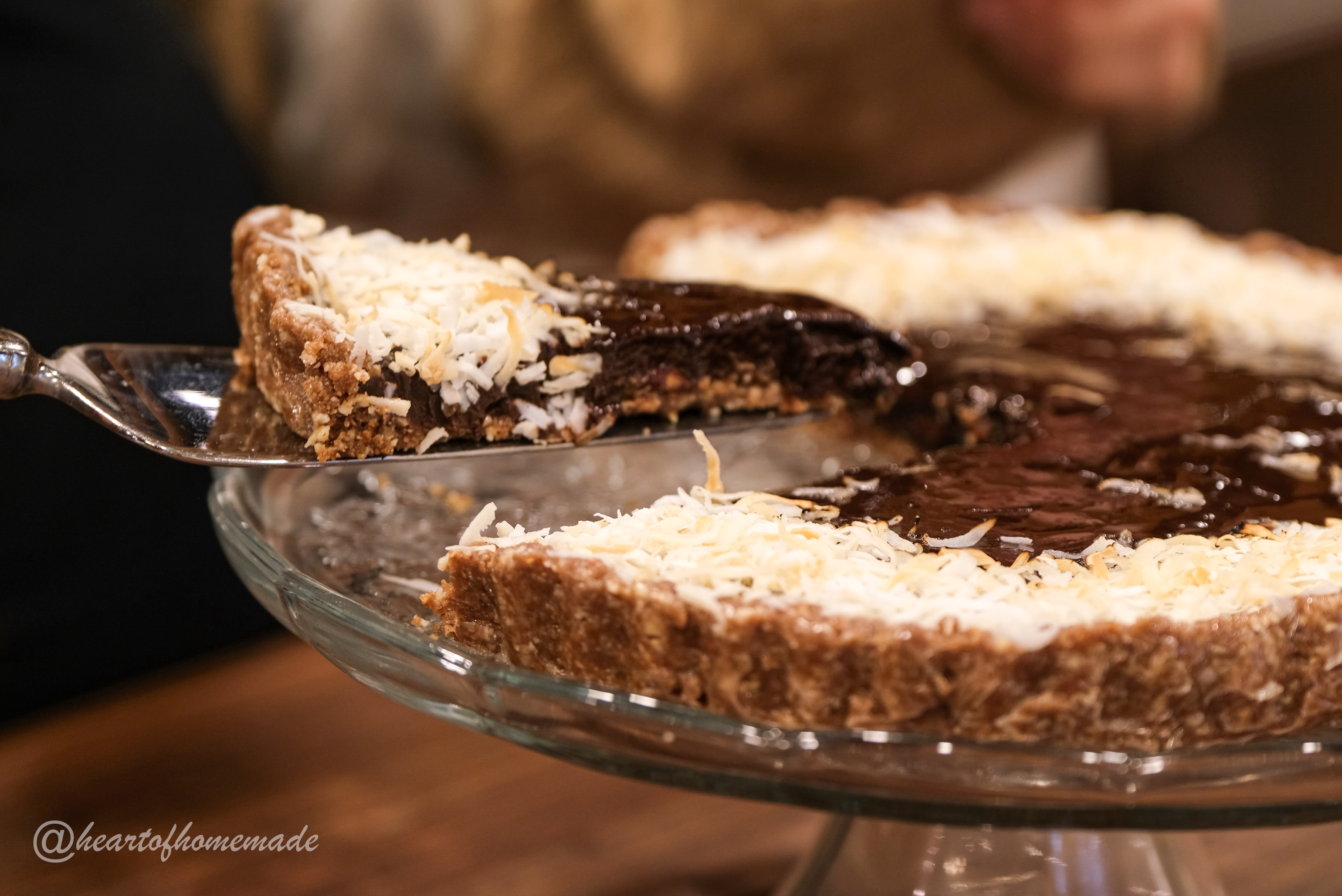 Dark Chocolate Almond Joy Tart