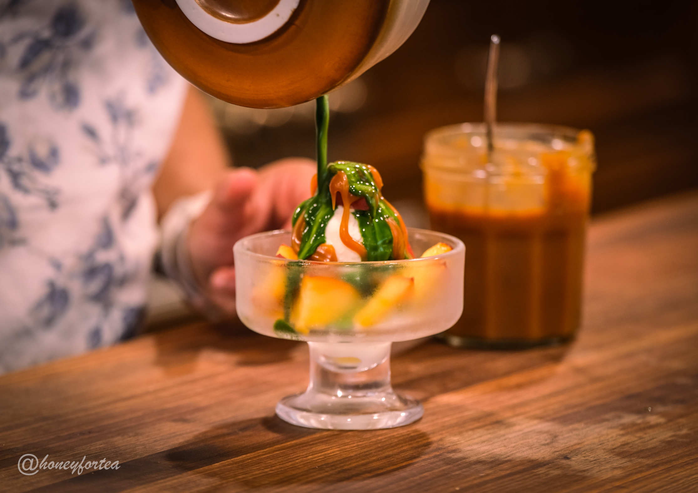 Peachy Cheesecake Matcha Affogato